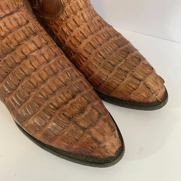 Tony Lama Royal Hornback Caiman Alligator Boots Mens 10 D Brown CZ1010 Exotic - Picture 3 of 9